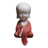 Maxbell Small Buddha Monk Statue Collections Crafts Garden Desktop Car Red