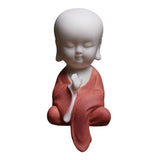 Maxbell Small Buddha Monk Statue Collections Crafts Garden Desktop Car Red
