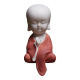 Maxbell Small Buddha Monk Statue Collections Crafts Garden Desktop Car Red