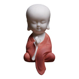 Maxbell Small Buddha Monk Statue Collections Crafts Garden Desktop Car Red