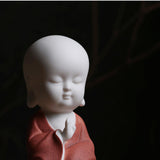 Maxbell Small Buddha Monk Statue Collections Crafts Garden Desktop Car Red