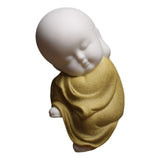 Maxbell Small Buddha Monk Statue Collections Crafts Garden Desktop Car Yellow