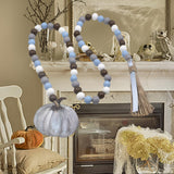 Maxbell Wood Bead Garland with Tassels Wall Hanging for Apartment Countryside Cafe