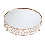 Maxbell Round Crystal Vanity Tray Jewelry Trinket Organizer Candle Holder Medium