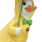 Maxbell Cute Garden Figurine Raincoat Duck Statue for Outdoor Indoor Backyard Yellow