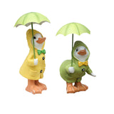 Maxbell Cute Garden Figurine Raincoat Duck Statue for Outdoor Indoor Backyard Yellow