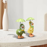 Maxbell Cute Garden Figurine Raincoat Duck Statue for Outdoor Indoor Backyard Yellow