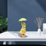Maxbell Cute Garden Figurine Raincoat Duck Statue for Outdoor Indoor Backyard Yellow