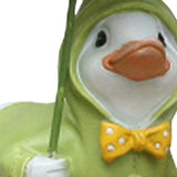 Maxbell Cute Garden Figurine Raincoat Duck Statue for Outdoor Indoor Backyard Green