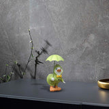 Maxbell Cute Garden Figurine Raincoat Duck Statue for Outdoor Indoor Backyard Green