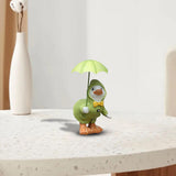 Maxbell Cute Garden Figurine Raincoat Duck Statue for Outdoor Indoor Backyard Green