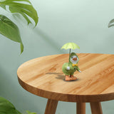 Maxbell Cute Garden Figurine Raincoat Duck Statue for Outdoor Indoor Backyard Green