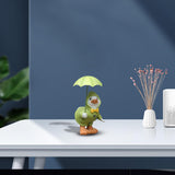 Maxbell Cute Garden Figurine Raincoat Duck Statue for Outdoor Indoor Backyard Green