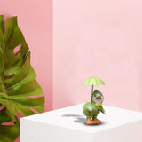 Maxbell Cute Garden Figurine Raincoat Duck Statue for Outdoor Indoor Backyard Green