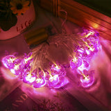 Maxbell Waterproof Purple Bat Lights for Halloween Party Patio Carnival 2m 10 Light