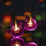 Maxbell Waterproof Purple Bat Lights for Halloween Party Patio Carnival 2m 10 Light