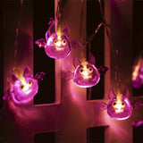 Maxbell Waterproof Purple Bat Lights for Halloween Party Patio Carnival 2m 10 Light