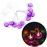 Maxbell Waterproof Purple Bat Lights for Halloween Party Patio Carnival 2m 10 Light