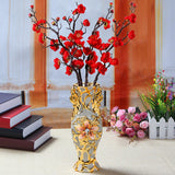 Maxbell Ceramic Vase Gold Ornament Creative Flower Pot for Hotel Desktop Anniversary StyleA