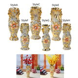 Maxbell Ceramic Vase Gold Ornament Creative Flower Pot for Hotel Desktop Anniversary StyleA