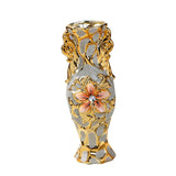 Maxbell Ceramic Vase Gold Ornament Creative Flower Pot for Hotel Desktop Anniversary StyleA