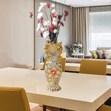 Maxbell Ceramic Vase Gold Ornament Creative Flower Pot for Hotel Desktop Anniversary StyleC