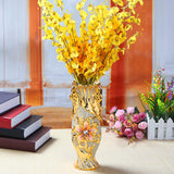 Maxbell Ceramic Vase Gold Ornament Creative Flower Pot for Hotel Desktop Anniversary StyleE
