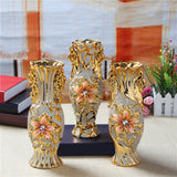 Maxbell Ceramic Vase Gold Ornament Creative Flower Pot for Hotel Desktop Anniversary StyleE