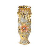 Maxbell Ceramic Vase Gold Ornament Creative Flower Pot for Hotel Desktop Anniversary StyleE