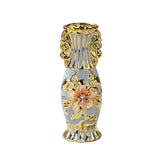 Maxbell Ceramic Vase Gold Ornament Creative Flower Pot for Hotel Desktop Anniversary StyleF