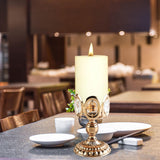 Maxbell Golden Tea Light Holder Pillar Candle Holder Halloween Christmas Decor S