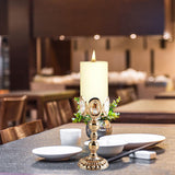 Maxbell Golden Tea Light Holder Pillar Candle Holder Halloween Christmas Decor M