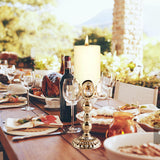 Maxbell Golden Tea Light Holder Pillar Candle Holder Halloween Christmas Decor M