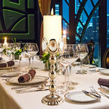 Maxbell Golden Tea Light Holder Pillar Candle Holder Halloween Christmas Decor L