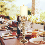 Maxbell Golden Tea Light Holder Pillar Candle Holder Halloween Christmas Decor L