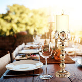 Maxbell Golden Tea Light Holder Pillar Candle Holder Halloween Christmas Decor L