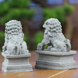 Maxbell 1 Pair Chinese Style Lions Statues Garden Sculptures for Outdoor Pathway