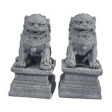 Maxbell 1 Pair Chinese Style Lions Statues Garden Sculptures for Outdoor Pathway