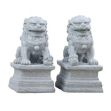 Maxbell 1 Pair Chinese Style Lions Statues Garden Sculptures for Outdoor Pathway