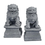 Maxbell 1 Pair Chinese Style Lions Statues Garden Sculptures for Outdoor Pathway