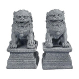 Maxbell 1 Pair Chinese Style Lions Statues Garden Sculptures for Outdoor Pathway