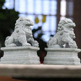 Maxbell 1 Pair Chinese Style Lions Statues Garden Sculptures for Outdoor Pathway