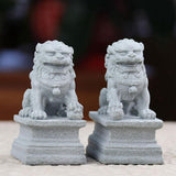 Maxbell 1 Pair Chinese Style Lions Statues Garden Sculptures for Outdoor Pathway