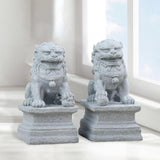 Maxbell 1 Pair Chinese Style Lions Statues Garden Sculptures for Outdoor Pathway