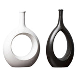 Maxbell Flower Pot Hollow Design Minimalist Ceramic Vase for Decor Tabletop Home