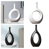 Maxbell Flower Pot Hollow Design Minimalist Ceramic Vase for Decor Tabletop Home