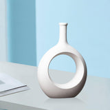 Maxbell Flower Pot Hollow Design Minimalist Ceramic Vase for Decor Tabletop Home