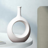 Maxbell Flower Pot Hollow Design Minimalist Ceramic Vase for Decor Tabletop Home