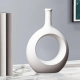 Maxbell Flower Pot Hollow Design Minimalist Ceramic Vase for Decor Tabletop Home