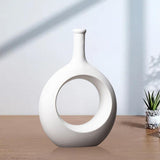 Maxbell Flower Pot Hollow Design Minimalist Ceramic Vase for Decor Tabletop Home